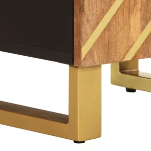 Szafka łazienkowa, brązowo-czarna, 38x33,5x58 cm, drewno mango  Lumarko! - Toaletki - miniaturka - grafika 11