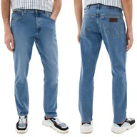 Spodnie męskie - Wrangler Texas Slim Blue Honor Niebieskie W40 L34 - miniaturka - grafika 1