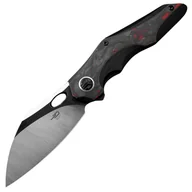 Noże - Nóż składany Bestech Nogard Black Titanium/Black Red Marblee Carbon Fiber, Satin/Black Stonewashed M390 by Kombou (BT2105D) - miniaturka - grafika 1