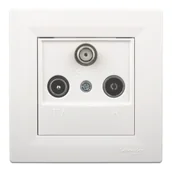 Gniazdka elektryczne - Schneider Electric Gniazdo Asfora RTV/SAT końcowe białe - miniaturka - grafika 1