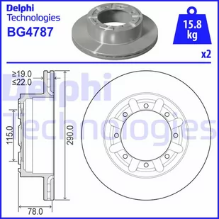 Tarcza hamulcowa DELPHI BG4787 - Tarcze hamulcowe - miniaturka - grafika 1