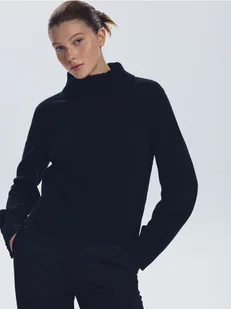 Reserved - Sweter z golfem - czarny - Swetry damskie - miniaturka - grafika 1