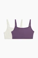 Majtki damskie - H & M - Sportowy top Seamless DryMove 2-pak - Fioletowy - H&M - miniaturka - grafika 1