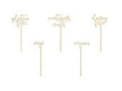 Urodziny dziecka - PartyDeco Toppery drewniane na słodki stół 4Y42BW 4Y42BW SAM  ONE SIZE - miniaturka - grafika 1