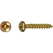 Wkręty - LUX Wkręt uniwersalny z łbem walec PZ Ø 4 mm x 12 mm ocynk żółty 50 szt - miniaturka - grafika 1