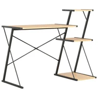 Biurka - vidaXL vidaXL Biurko z regałem, czarno-dębowe, 116 x 50 x 93 cm - miniaturka - grafika 1