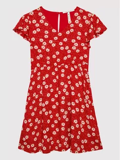 Sukienki i spódniczki dla dziewczynek - Pepe Jeans Sukienka codzienna Lima PG951554 Czerwony Regular Fit - grafika 1