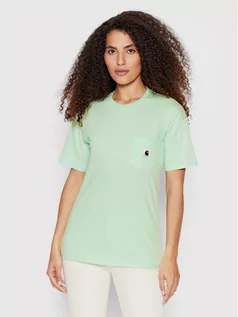 Koszulki i topy damskie - Carhartt WIP T-Shirt PocketI 029070 Zielony Regular Fit - grafika 1
