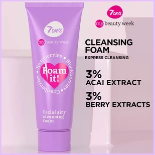 7DAYS Beauty My Beauty Week Foam It! Facial Airy Cleansing Foam 80 ml - Pianki do mycia twarzy - miniaturka - grafika 2