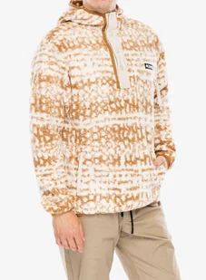 Bluza z kapturem Columbia Helvetia II Printed Hoodie - camel brown stippled stripe - Bluzy sportowe męskie - miniaturka - grafika 1