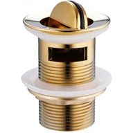 Korki do umywalek - Mexen korek klik-klak obrotowy z przelewem złoty - 79923-50 - miniaturka - grafika 1