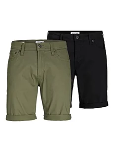 JACK & JONES Szorty męskie, Czarny/opakowanie: głęboki zielony lichen green, S - Spodenki damskie - miniaturka - grafika 1