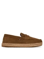 Espadryle męskie - Tommy Hilfiger Espadryle Flexible Hilfiger Sde Espadrille FM0FM05794 Brązowy - miniaturka - grafika 1