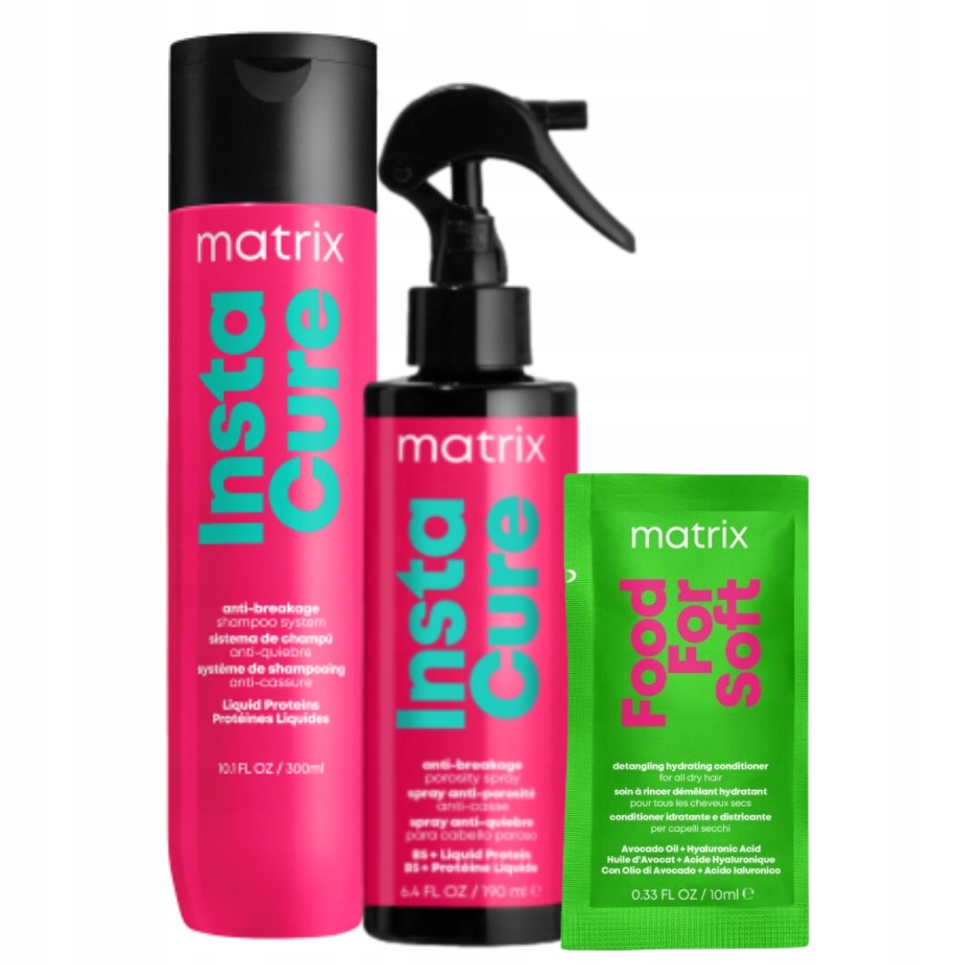 Matrix Instacure regenerujący szampon do włosów łamliwych, spray