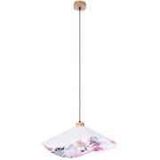 Lampy sufitowe - Britop LAMPA wisząca HATTU FLORAL 1615719174 vintage OPRAWA materiałowy ZWIS z motywem kwiatowym szary multikolor - miniaturka - grafika 1