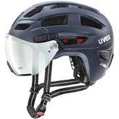 Kaski rowerowe - UVEX Finale Visor Vario Kask, niebieski 52-57cm 2022 Kaski miejskie i trekkingowe S4109770315 - miniaturka - grafika 1