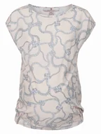 Bluzki damskie - Damska tunika ciążowa z nadrukiem beżowa Bellybutton Maternity, r.32 - miniaturka - grafika 1