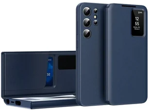 Etui z klapką Smart View skórzane do Galaxy S25 Ultra, granatowe - Etui i futerały do telefonów - miniaturka - grafika 1