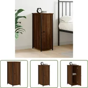 Szafki nocne - The Living Store szafka nocna brązowy dąb 32x42x80 cm materiał drewnopochodny - miniaturka - grafika 1