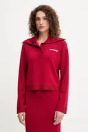 Bluzy damskie - Patrizia Pepe bluza damska kolor czerwony z aplikacją 8K0307 K266 - miniaturka - grafika 1