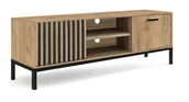 Szafki RTV - Stolik szafka pod telewizor LAMINO RTV-1 dąb craft/czarny na czarnych nóżkach - miniaturka - grafika 1
