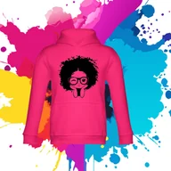 Bluzy dla dziewczynek - Bluza dziecięca typu kangurka z kapturem w kolorze różowym z nadrukiem Sweet girl 6 lat - miniaturka - grafika 1