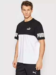 Koszulki męskie - Puma T-Shirt Power Colourblock 847389 Czarny Relaxed Fit - grafika 1