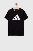 Koszulki i topy damskie - adidas t-shirt dziecięcy U TR-ES LOGO kolor czarny z nadrukiem - miniaturka - grafika 1