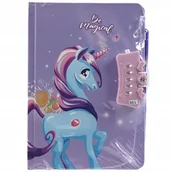 Szkolne artykuły papiernicze - Pamiętnik Na Kod B6 Zeszyt Z Długopisem Jednorożec Notes Szyfr Różne Wzory - miniaturka - grafika 1