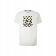 Koszulki męskie - PEPE JEANS KOSZULKA MĘSKA T-SHIRT WARREN ECRU r.M - miniaturka - grafika 1