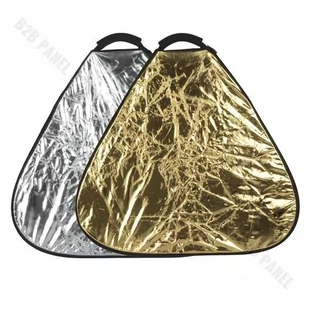 GlareOne GlareOne Blenda trójkątna 2w1 srebrno złota 60cm - Akcesoria fotograficzne - miniaturka - grafika 1