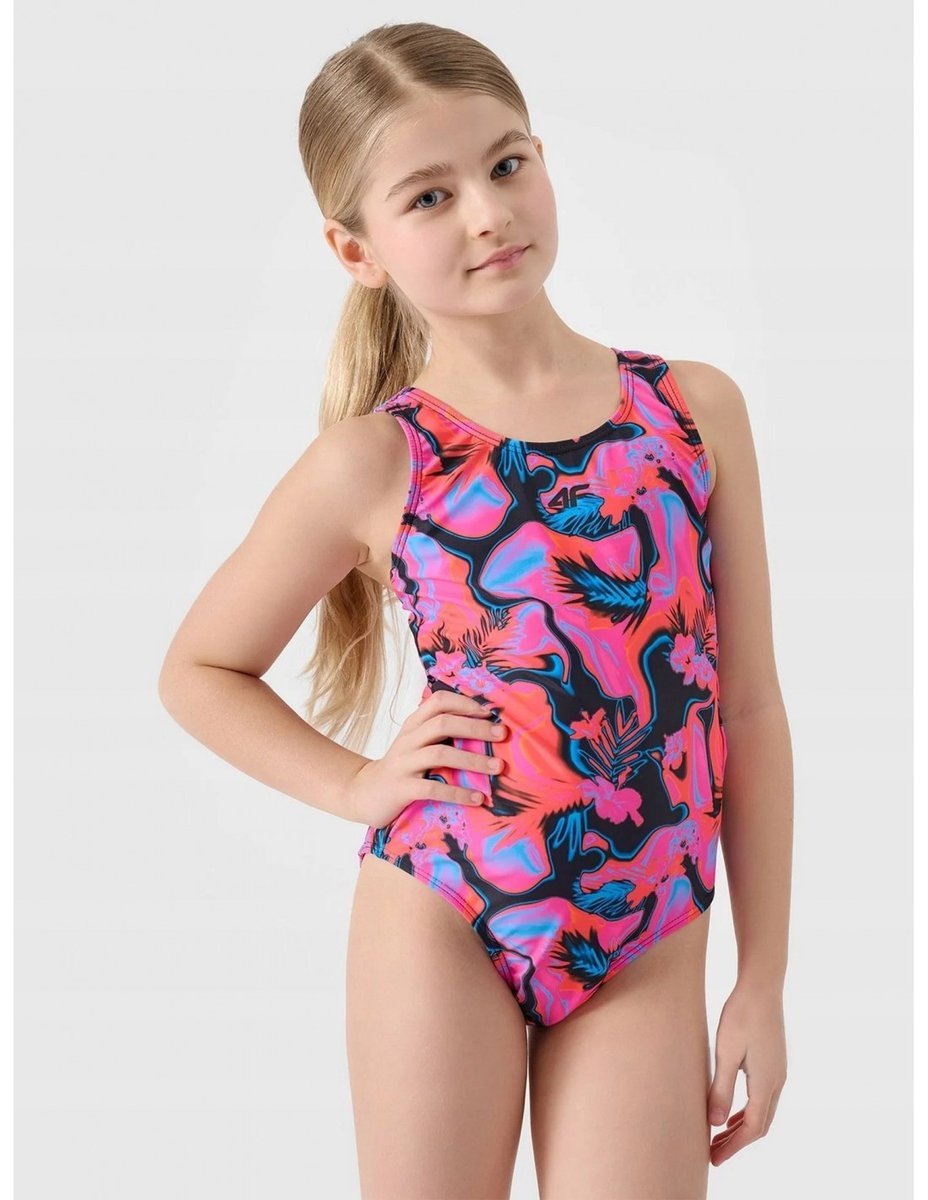 4F Dziewczęcy kostium kąpielowy jednoczęściowy 4FJWSS25USWSF093-90A Wielokolorowy Roz. 158/164