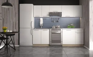 Zestaw mebli kuchennych - biały + dąb sonoma W3-K83 - Meble kuchenne Zestaw mebli kuchennych - biały + dąb sonoma W3-K83 - Meble kuchenne - miniaturka - grafika 1