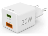 Telefony OUTLET - OUTLET - Ładowarka sieciowa HAMA Mini 20W PD/QC (1X USB-C, 1X USB-A) - miniaturka - grafika 1