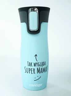 Kubek termiczny Contigo West Loop 2.0 470 ml - Tak wygląda super mama - niebieski - Kubki termiczne - miniaturka - grafika 1