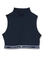 Koszulki i topy damskie - Emporio Armani Underwear Women's Icon Logoband Crop Top T-shirt, granatowy, XL, morski, XL - miniaturka - grafika 1