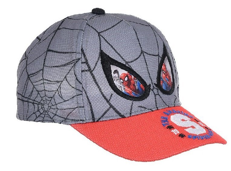 Chłopięca czapka z daszkiem szara Marvel Spider-Man rozmiar 54 cm