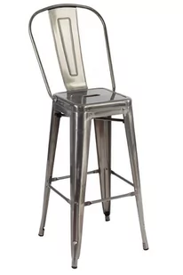 Krzesło barowe Tower Big Back KH010100967 do kuchni szare - Taborety i hokery - miniaturka - grafika 1
