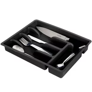 Organizer na sztućce przybory wkład do szuflady czarny 5 przegródek 36x25,5x6 cm kod: O-229048-C   - Pozostałe akcesoria kuchenne - miniaturka - grafika 1