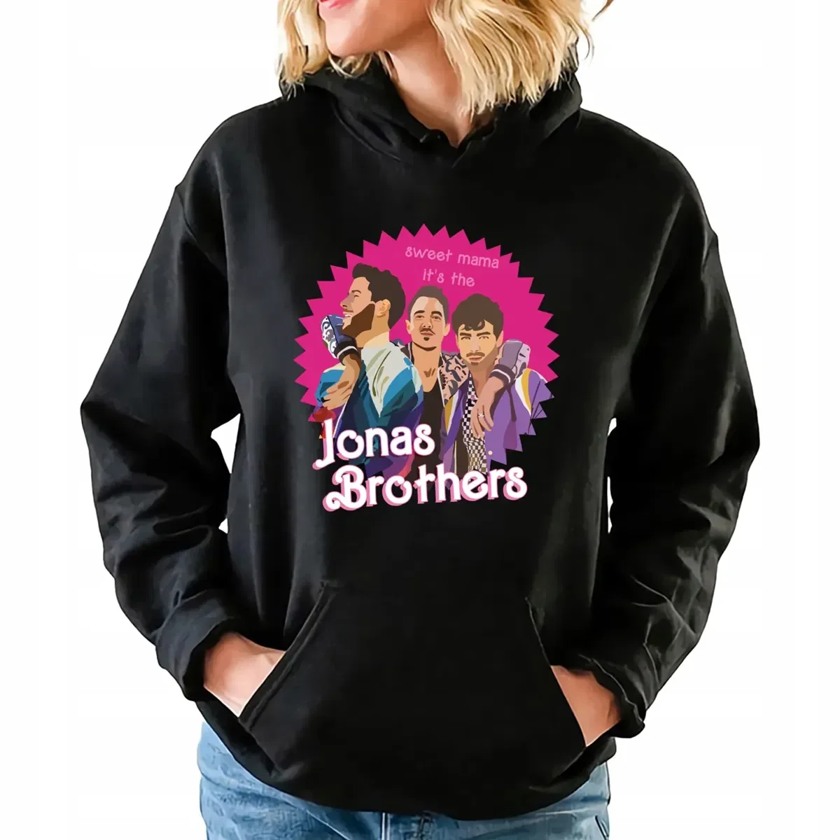 Bluza Damska Czarna z Kapturem JONAS BROTHERS Koncert Merch Wz Rozmiar XXL