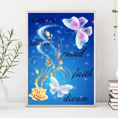 Dekoratorstwo - Haft Diamentowy/ Obraz 5D/ Mozaika Diamentowa/ Diamond Painting - motyl, rozm. 40x50 cm - miniaturka - grafika 1