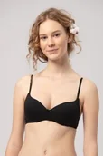 Biustonosze dla dziewczynek - Biustonosz dla nastolatki z gładkimi miseczkami czarny TBM 120 - miniaturka - grafika 1