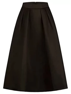 Spódnice - ApartFashion Damska satynowa spódnica, czarna, normalna - grafika 1