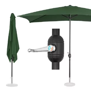 Uniprodo Parasol ogrodowy - zielony - prostokątny - 200 x 300 cm UNI_UMBRELLA_SQ2030GR_N - 3 LATA GWARANCJI/DARMOWA WYSYŁKA - Parasole ogrodowe - miniaturka - grafika 1