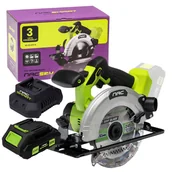 Piły elektryczne - NAC Piła tarczowa ręczna 165 mm NS-CS-20V-B z akumulatorem 2 Ah i szybką ładowarką - miniaturka - grafika 1