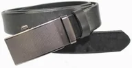 Paski - Pasek Męski Skórzany MASSIMO (PL) Skóra Licowa EXTRA 30 mm CZARNY Gładki Klamra Samozaciskowa SREBRNA 30 - miniaturka - grafika 1