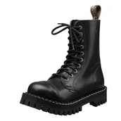 Botki męskie - glany STEEL - BLACK (10 dziurek), podeszwa MONSTER-44 - miniaturka - grafika 1