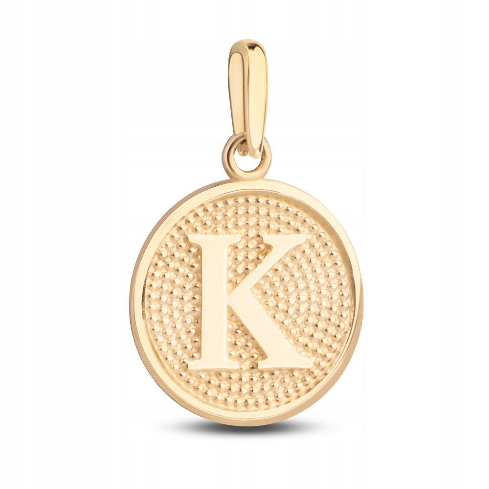 ZŁOTA WYJĄTKOWA ZAWIESZKA MEDALIK LITERKA K 333