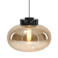 Lampy sufitowe - Wisząca lampa Moonstone P0516 Maxlight szklana bursztynowa czarna - miniaturka - grafika 1