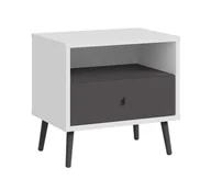 Szafki nocne - Szafka Nocna EasyKlix Harllson Hltk111Ec-M806 Biały / Uni Wolfram Szary - miniaturka - grafika 1